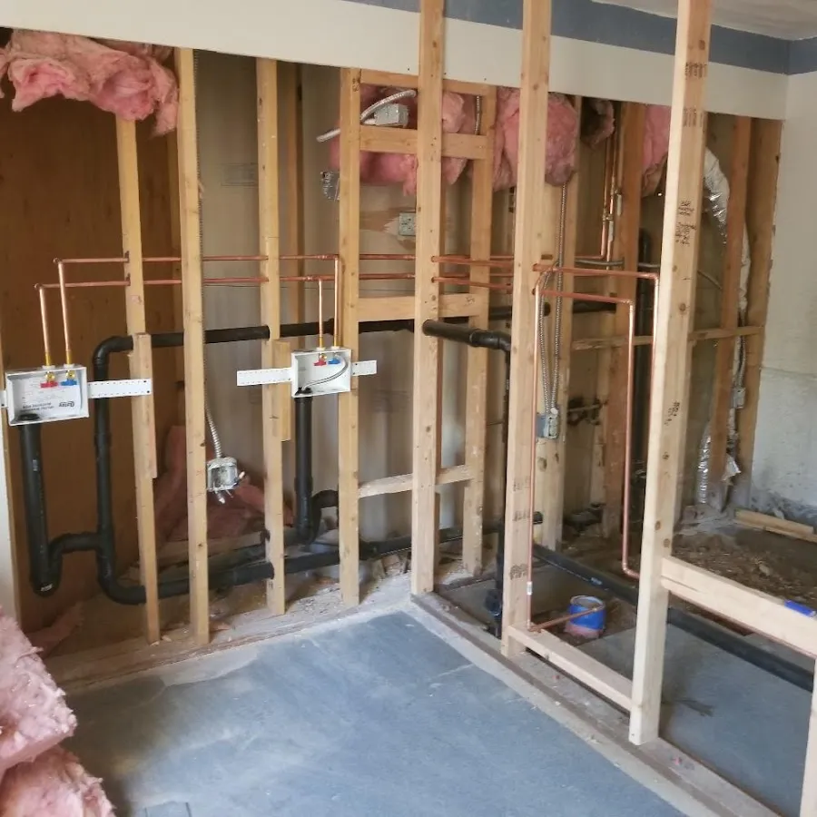 Copper pipe rough-in and plumbing installation in Oak Park